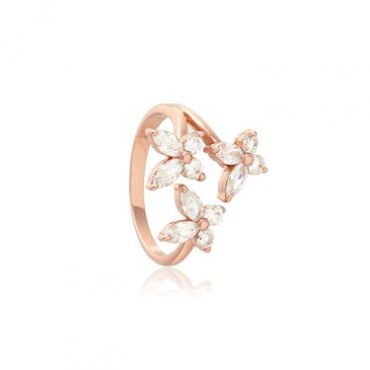 Olivia Burton Rose Gold Marquise Butterfly Ring - Rose Gold