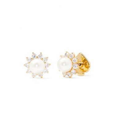 Kate Spade New York Crystal Pearl Stud Earrings - Gold