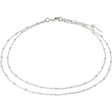 Pilgrim Silver Double Elka Anklet - Silver
