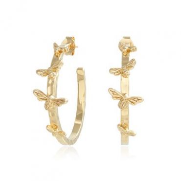Olivia Burton Gold Lucky Bee Hoop Earrings - Gold