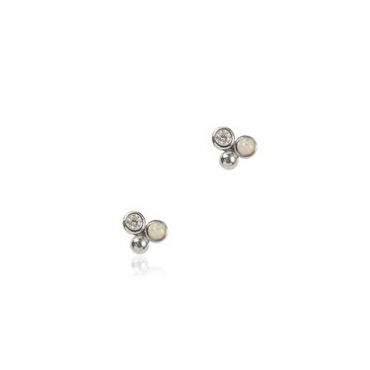 Seek + Find Beloved Silver Stud Earrings - Silver