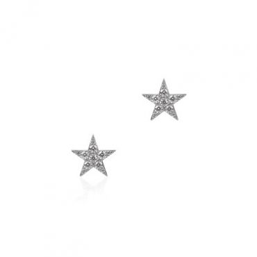 Seek + Find Shine Silver Star Stud Earrings - Silver