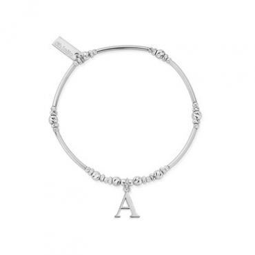 ChloBo Silver Iconic A Initial Bracelet - Silver