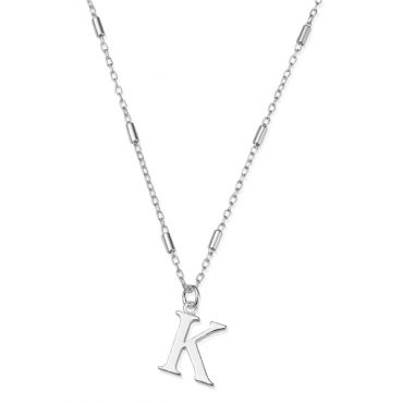 ChloBo Silver Iconic Initial Necklace - Letter K