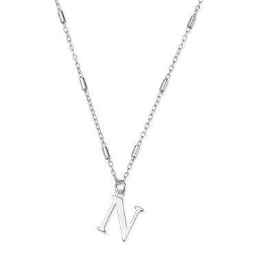 ChloBo Silver Iconic Initial Necklace - Letter N