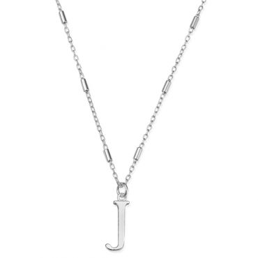 ChloBo Silver Iconic Initial Necklace - Letter J