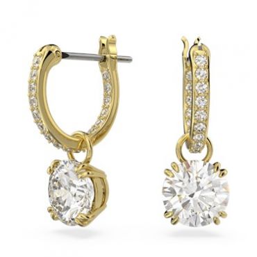 Swarovski Constella Gold Huggie Hoop Earrings