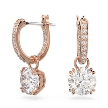 Swarovski Constella Rose Gold Huggie Hoop Earrings