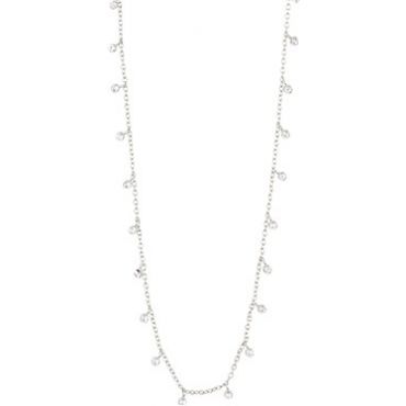 Pilgrim Silver Maja Crystal Drop Necklace - Silver
