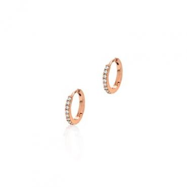 Seek + Find Wonder Rose Gold Huggie Hoop Earrings - Rose Gold