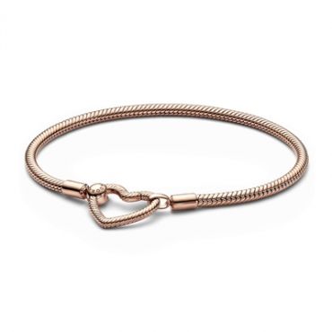 Pandora Rose Gold Heart Closure Bracelet - 20cm