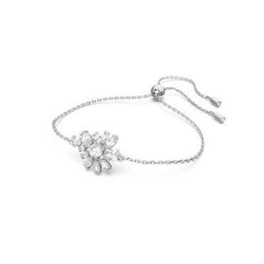 Swarovski Gema Silver Flower Pull Bracelet - Adjustable
