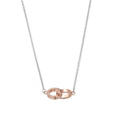 Olivia Burton Rose Gold + Silver Interlink Necklace