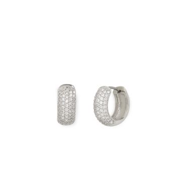 Kate Spade New York Silver Pavé Huggies - Silver