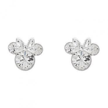 Disney Minnie Mouse April Birthstone Earrings - Silver