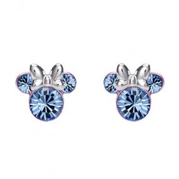 Disney Minnie Mouse December Birthstone Earrings - Silver