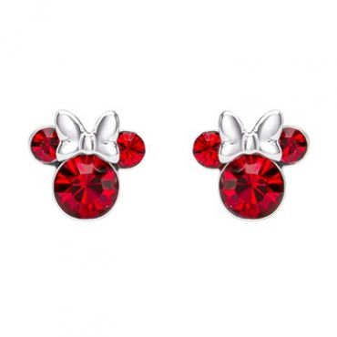Disney Minnie Mouse July Birthstone Earrings - Silver