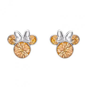 Disney Minnie Mouse June Birthstone Earrings - Silver