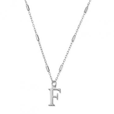 ChloBo Silver Iconic F Initial Necklace - Silver