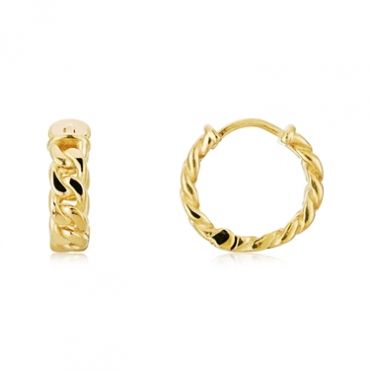 Over & Over Gold Chain Hoop Earrings - Gold