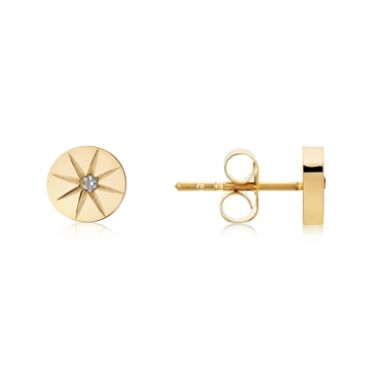 Over & Over Gold North Star Stud Earrings - Gold