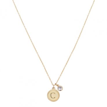 Karma Gold Letter C Coin Necklace - 40cm