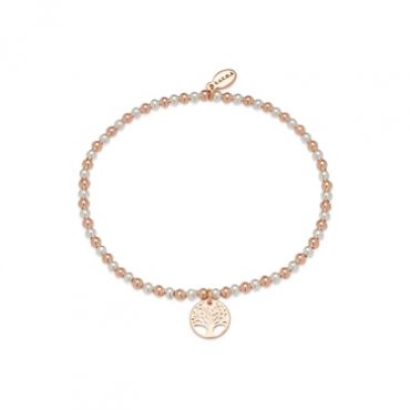 Karma Rose Gold Tree Of Life Stretch Bracelet - One Size