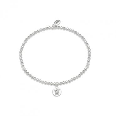 Karma Silver Angel Stretch Bracelet - One Size
