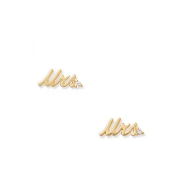 Kate Spade New York Gold Crystal Mrs Earrings - Gold