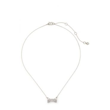Kate Spade New York Silver Crystal Bow Necklace - 49cm
