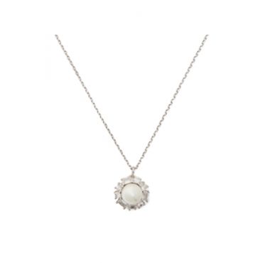 Kate Spade New York Silver Pearl Halo Necklace - 49cm