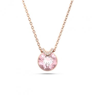 Swarovski Bella V Rose Gold + Pink Necklace - Rose Gold