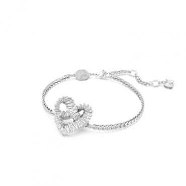 Swarovski Matrix Silver Heart Bracelet - 20cm