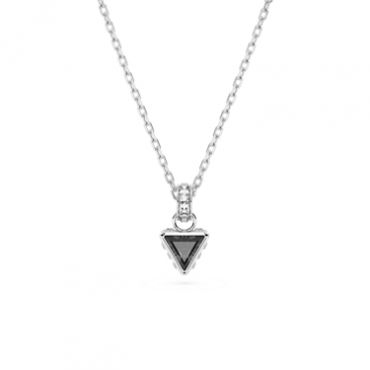 Swarovski Stilla Silver + Grey Triangle Necklace - 42.5cm