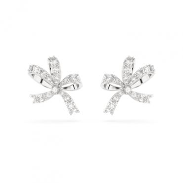Swarovski Volta Silver Bow Stud Earrings