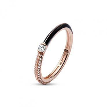 Pandora Me Black Crystal Dual Ring - 54