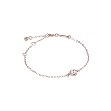 Ted Baker Rose Gold Hansa Crystal Heart Bracelet - 20cm