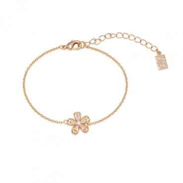 August Woods Gold Floral Crystal Bracelet - 18cm