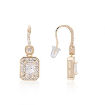 August Woods Gold Crystal Deco Drop Sparkle Earrings - Gold