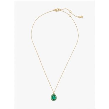 Kate Spade New York Gold & Green Teardrop Halo Necklace - 41cm