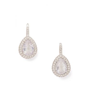 Kate Spade New York Silver Teardrop Halo Drop Earrings - Silver