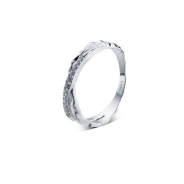 Argento Silver Double Layer Organic Crystal Ring - 60