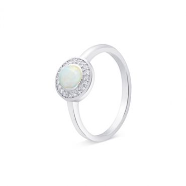 Argento Silver Opal Halo Ring - 54