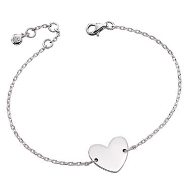 Little Star Adults Nancy Silver Heart Bracelet - 16cm