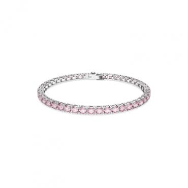 Swarovski Matrix Round Pink Tennis Bracelet - 16.5cm