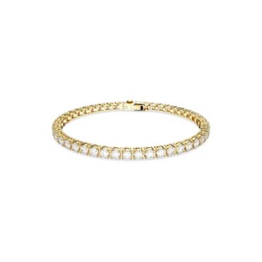 Swarovski Matrix Gold Round Tennis Bracelet - 16.5cm