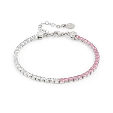 Nomination Chic Silver Pink + White Crystal Joyful Bracelet - 16cm