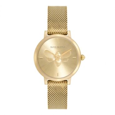 Olivia Burton Queen Bee Gold Mesh Watch