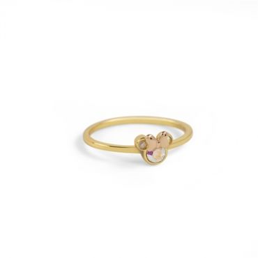 Disney Gold Crystal Minnie Mouse Adjustable Ring - Adjustable
