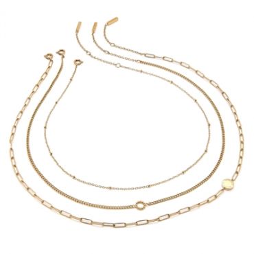 Olivia Burton Classic Illusion Gold Stacking Necklace Set - 40cm